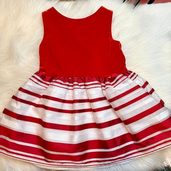 Children’s Place Red Velvet Striped Holiday Tutu Dress Sz 2T Christmas Preowned - Picture 3 of 5
